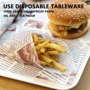 Emballages en papier sulfurisé personnalisés simple face, qualité alimentaire, accessoires de cuisine pour hamburgers, frites, biscuits (pour écran) - Product Image 6