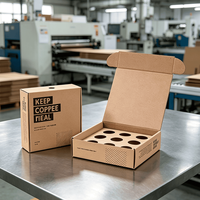 Boîtes d'expédition personnalisées en carton kraft naturel ondulé avec insert en papier découpé pour capsules de café expresso, emballage pour marque de café