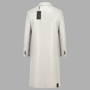 Abrigo de Cuero para Hombre, Estilo Lujoso, Gabardina Larga, Acabado Premium, Diseño Elegante, Ajuste Cómodo, Ropa de Invierno para Hombre - Product Image 2