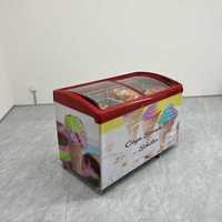 Congélateur à crème glacée commercial en acier inoxydable, vitrine de supermarché, refroidissement par air, armoire mécanique en îlot