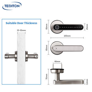 Ttlock Electronic Biometric Security Hotel Furniture Gate Safety Wifi Digital <strong>Electric</strong> <strong>Door</strong> Handle Smart Fingerprint <strong>Door</strong> Lock - Product Image 2