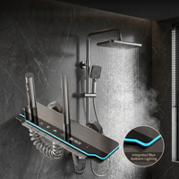 Ensemble de douche à jet de pluie en alliage d'aluminium durable avec LED, certifié CE, pour usage hôtelier, robinets de salle de bain au design moderne