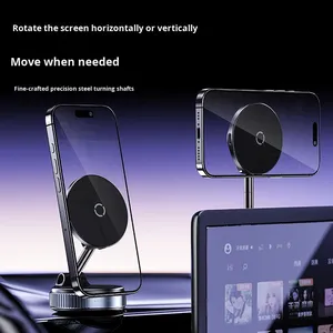 Cargador Inalámbrico Giratorio para Tablero de Auto, Soporte Magnético Multifuncional Universal para Teléfono con Cable de Datos - Product Image 2