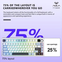 Teclado Mecánico Inalámbrico AULA F75 MAX 75% ANSI con Retroiluminación RGB, Pantalla TFT y Perilla, Conexión por Cable/2.4G para Juegos Electrónicos