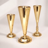 Großhandel Gold Silber Eisen Trompetenvasen für Hochzeitstisch-Dekoration Event Party Heim-Dekor