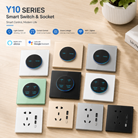 Otomatisasi Ruang Rapat Rumah Pintar Tuya WiFi Zigbee 1/2/3/4 Gang Touch Panel Wall Smart Switch dan Soket