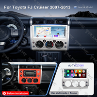 Écran multimédia Android sans fil 12,3 pouces avec lecteur DVD et kit de cadre de fixation pour Toyota FJ Cruiser 2007-2013