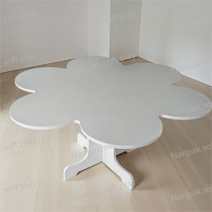 <span class=keywords><strong>Mesa</strong></span> de Actividades Infantil <span class=keywords><strong>con</strong></span> Forma de Flor Blanca, <span class=keywords><strong>Mesa</strong></span> de Juego de Madera Blanca para Centro de Juegos Interior, Jardín de Infancia, Preescolar - Product Image 3