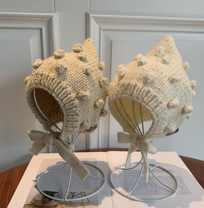 Bonnet et béret pour bébé personnalisés unisexes, broderie florale à la main, style rayé, 100% coton biologique, pour les voyages - Product Image 2