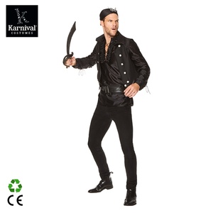 Costume de cosplay d'Halloween pour homme, noir, médiéval et Renaissance, crâne de <span class=keywords><strong>pirate</strong></span>, masque de film, kit de fête de carnaval - Product Image 3