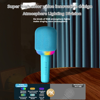 Microphone karaoké portable sans fil Bluetooth V5.0 Padrise K6 Mini avec lumières d'ambiance RGB, équipement sonore
