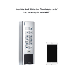 Pembaca kartu RFID Keypad kontrol akses logam tahan air, EM 125Khz IC MF 13.56Mhz NFC213 - Product Image 4