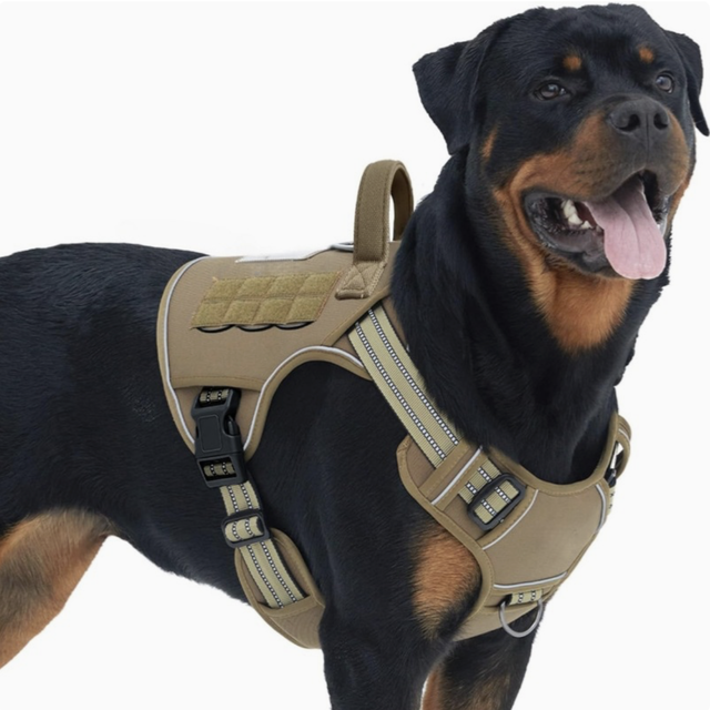 Adjustable Tactical Pet Harness Set, Large Dog Chest Vest with Handle for Outdoor Training & Hiking YWSRM