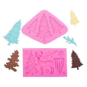 250727 moule en silicone de noël en forme de rectangle moules de cuisson de noël moule à bonbons au chocolat pour la décoration de gâteau - Product Image 1