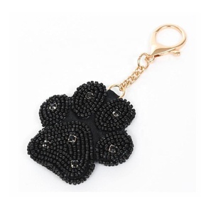 Glass Beads Dog Foot Bag Charms Keychain <b>Cute</b> Beaded Bag Charms for Tote Bag Accessories Handbags <b>Purse</b> Charm Gifts for Women - Product Image 2