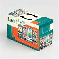 Boîte cadeau en carton personnalisée pour boissons énergisantes et bière, support pour 4 packs avec gaufrage, emballage recyclable