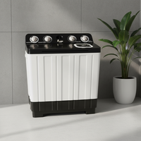 Laveuse/sécheuse électrique semi-automatique à double cuve de 10 kg tout-en-un pour usage domestique et hôtelier, design portable, utilisation facile