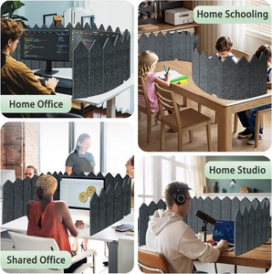 Panel de Privacidad Plegable para Cubículos, Pantalla Acústica de PET, Divisor de Escritorio de Fieltro para Oficina, Hogar y Aula - Product Image 5