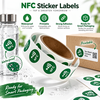 Autocollant NFC HF RFID Mini 13,56 MHz NTAG213 Blanc Imprimable Personnalisable Auto-adhésif Étiquette ISO14443A Accès Hôtel Paiement
