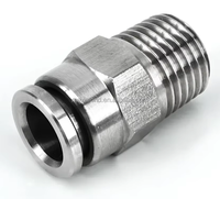 MAXIWORLD Connect Pneumatique Boîtier de Raccordement PC Mâle Droit Fileté pour Tuyau d'Air, Raccord Rapide Fileté, Garantie 1 An