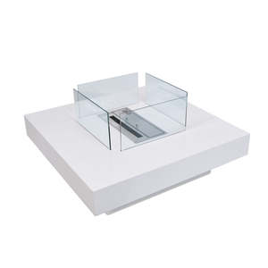 Cheminée au bioéthanol pour intérieur et extérieur Panarea Blanc 70x70x35 - Product Image 5