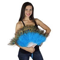 100 pièces par couleur plumes grand ventilateur de plumes pour les yeux pliant ventilateur à clapet accessoire amusant pour les danses, les mariages, les fêtes turquoise foncé