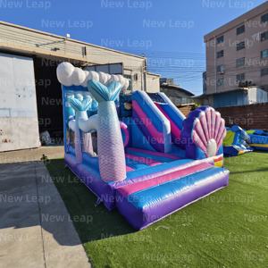 Yuedong inflable 5M <span class=keywords><strong>Shell</strong></span> hinchable océano mar Moonwalk dibujos animados parque temático Castillo tobogán obstáculos - Product Image 4