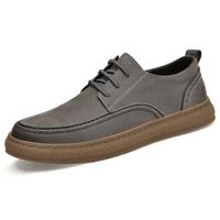 Chaussures décontractées d'extérieur en cuir pour hommes, vêtements de travail de couche supérieure en cuir à coupe basse au printemps, chaussures simples