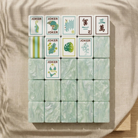 Jeu de Mahjong Américain Complet en Bois Naturel avec Tuiles Directionnelles pour les Voyages et les Rassemblements