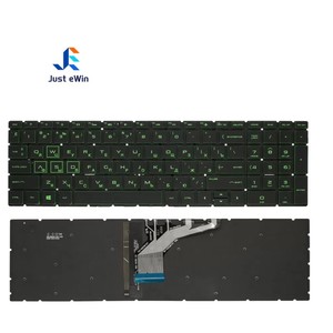 Nouveau clavier d'ordinateur portable de qualité avec rétroéclairage russe et anglais pour Pavilion Gaming <span class=keywords><strong>15</strong></span>-<span class=keywords><strong>cx0000</strong></span> UK RU Vert Blanc Sans Cadre - Product Image 1