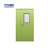 Porte Battante Automatique en Acier pour Salle Blanche d'Hôpital, Anti-Poussière et Design Moderne