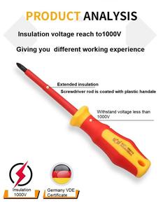 Juego de Herramientas Aisladas VDE Certificadas, 8 Piezas, Juego de Destornilladores de Seguridad Aislados de 1000V para Electricistas - Product Image 4