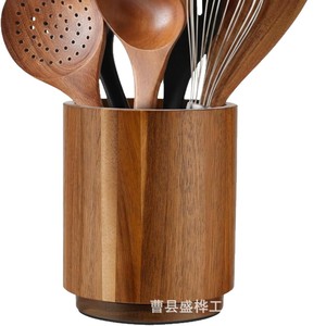 Boîte de rangement en bois pour vaisselle, organisateur d'ustensiles de cuisine, support à couverts, couleur unie, sans couvercle, rangement de bureau - Product Image 1