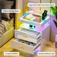 Table de chevet intelligente avec détection du corps humain et station de charge de contrôle du son Table de chevet intelligente avec finition brillante UV
