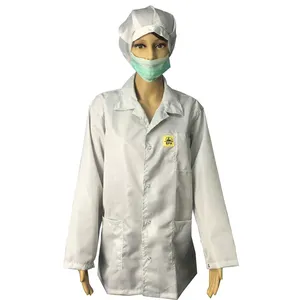 Промышленная одежда с застежкой-защелкой, антистатическое покрытие ESD Smock для чистых помещений