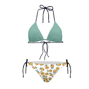 Sıcak seksi Bikini genç kız mayo çiçek desenli tasarım 2 parça Set özel Bikini kadınlar yaz plaj mayo mayo - Product Image 3
