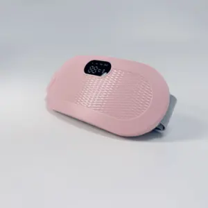 Bantalan pemanas portabel elektrik pintar, untuk periode kram perut sabuk pijat getaran untuk anak perempuan perawatan kesehatan