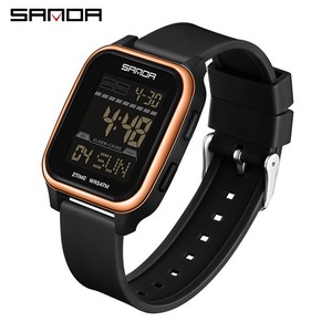SANDA 2211 นาฬิกาดิจิตอลจอแสดงผลเดี่ยวสำหรับนักเรียน, นาฬิกาข้อมืออิเล็กทรอนิกส์กันน้ำอเนกประสงค์พร้อมตัวจับเวลาถอยหลัง - Product Image 2