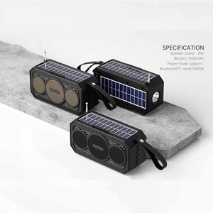 HS-4429 Tốt Nhất Bán Giữ Điện Thoại Di Động Loa Di Động Kép Năng Lượng Mặt Trời Powered Loa Răng Xanh - Product Image 3