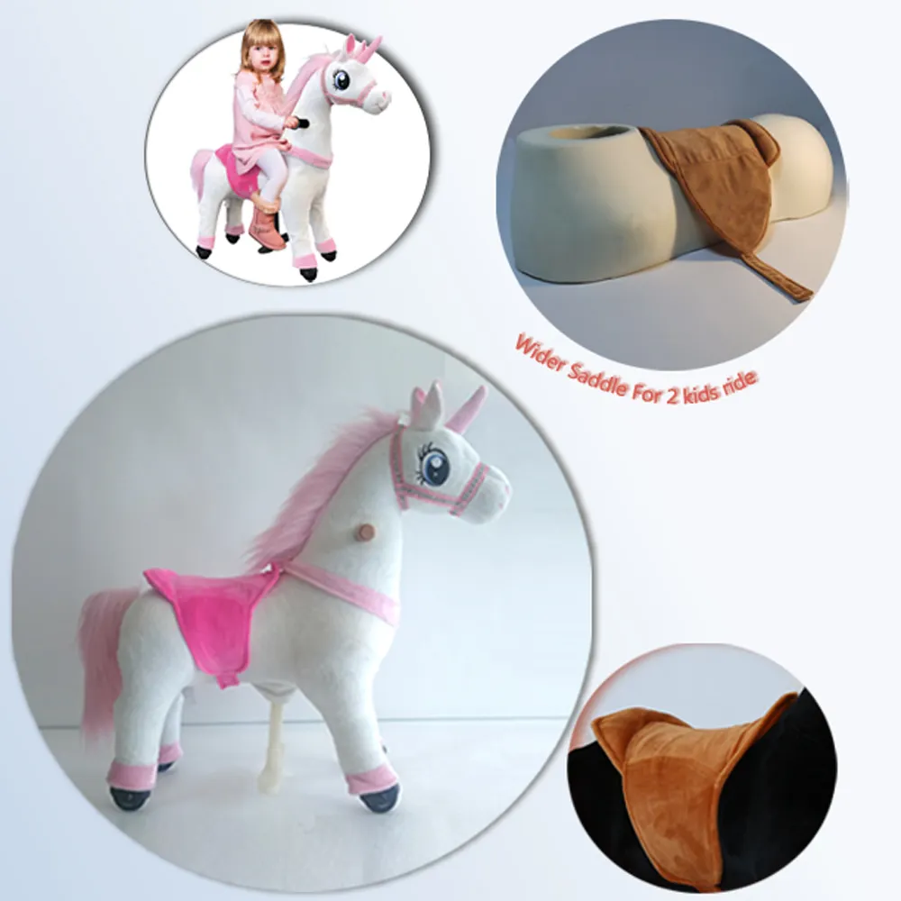 Plush Animal Ride On Horse Toy Pony For Kids And Adults, Plush Riding Horse Toy Pony Rider