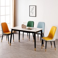 Nordic Knock Down Hôtel Salon Restaurant Moderne En Cuir En Gros De Luxe Salle À Manger Chaise Coussins