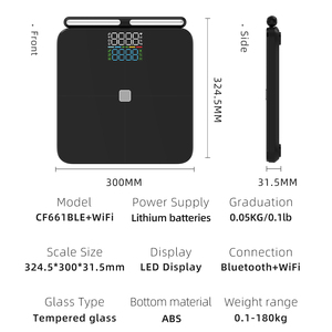Độc đáo lớn va Màn hình 8 điện cực thành phần phân tích chuyên nghiệp kỹ thuật số BMI quy mô kiểm soát bởi Bluetooth cơ thể chất béo quy mô - Product Image 5