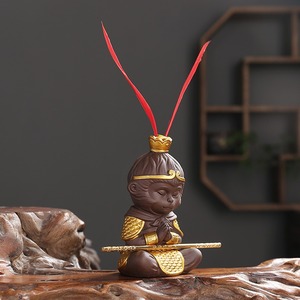 MSH Monkey King Ornament Meditación en Monkey King Adornos <span class=keywords><strong>con</strong></span> aros dorados - Product Image 3