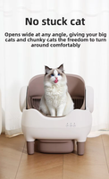 Bac à litière intelligent pour chat, entièrement automatique, anti-éclaboussures, facile à nettoyer, capacité de 20 L, design rond, toilette électrique, élimination des déchets, ABS