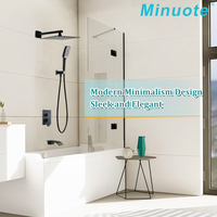 Robinet de douche européen pour salle de bain, mitigeur de douche encastré, ensemble de douche mural luxueux avec cascade et pluie