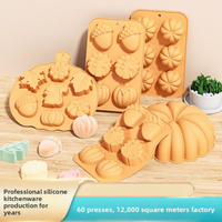 Moule en silicone de qualité alimentaire pour la récolte d'automne, motifs citrouille, feuille d'érable, gland, pour gâteaux, chocolats, savons, pour la pâtisserie DIY, Thanksgiving, Halloween