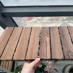 Baldosas de Madera Carbonizada para Exterior, Suelo de Madera para Patio, Madera Natural con Base de PE - Product Image 2