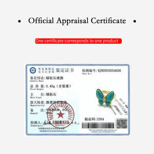 Bague pour femme en plaqué or 18 carats avec trèfle à quatre feuilles turquoise classique Prix d'usine Bagues en pierres précieuses certifiées CMA - Product Image 4