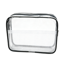 Pochette de maquillage transparente en PVC épaissi, étanche, trousse de toilette portable, logo personnalisé, prix de gros