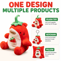 Boneka Hiu Cabai Merah Custom Langsung dari Pabrik, Isian Kapas, Kain Super Lembut - OEM/ODM untuk Merek Label Pribadi, Pesanan Grosir